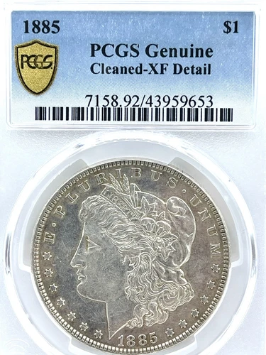 1885 Morgan Dollar PCGS XF detail cleaned Certified 43959653