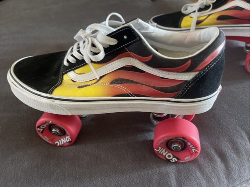 grey and black high top vans