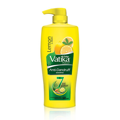 Dabur Vatika Anti Dandruff Shampoo, with Lemon & Methi 640 ML - Free Ship