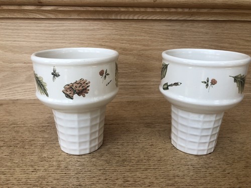 Pfaltzgraff Naturewood Ice Cream Cones set of 2 - Great for Cool Treats - Picture 2 of 5