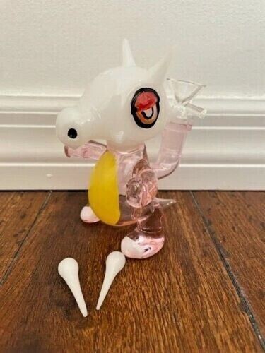 5" Premium Glass Water Pipe Art Pink Cubone Pokemon Mini Bubbler 14mm - Picture 2 of 4