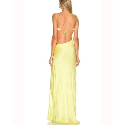FOR LOVE & LEMONS Kyra Cut Out Maxi Dress In Lemon size L | eBay
