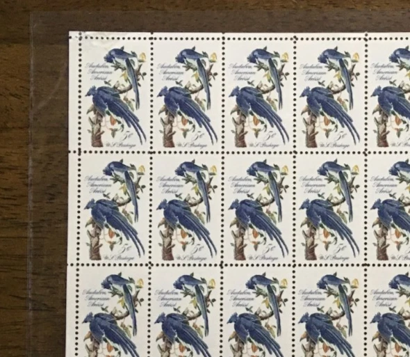 #1241 AUDUBON COLUMBIA JAYS full mint sheet of 50 stamps Mint NH OG - Image 2 of 4