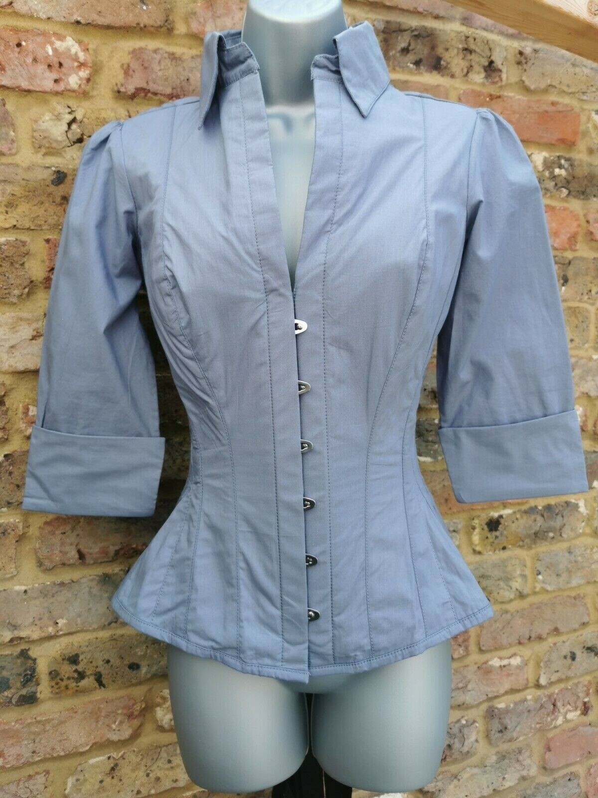Corset Story Powder Blue Corset Shirt Size 20" Gem