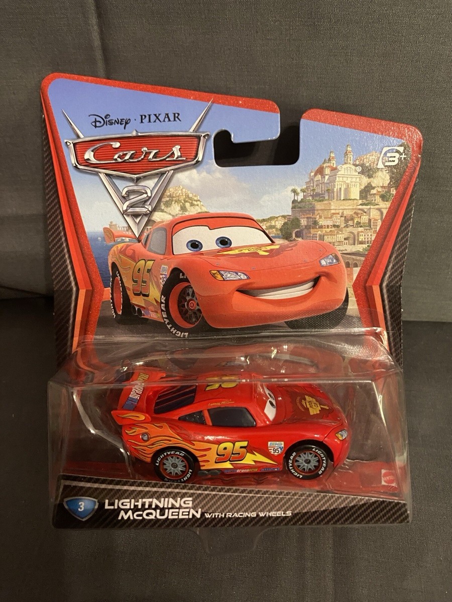Disney Pixar Cars 2 Lightning McQueen with Racing Wheels SEALED
