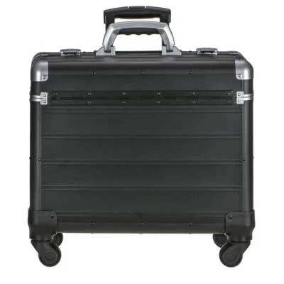 Alumaxx Pilotenkoffer Aktenkoffer groß Trolley Busines vier 360° Rollen schwarz