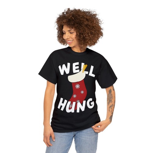 Well Hung Christmas Stocking Funny Graphic Tee Shirt - 第 16/49 張圖片