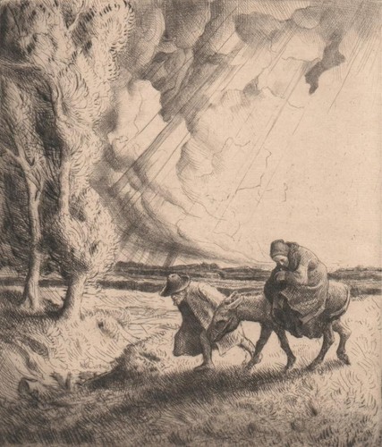Flight into Egypt Art Print – William Strang 1899 Biblical Etching Collectible - Picture 2 of 2