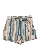 Indigo Rein Womens Multicolored Striped Elastic Waist Shorts S