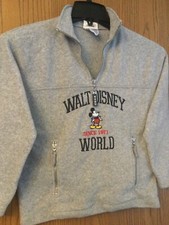 Walt Disney World - Gray Fleece Jacket - Mickey Mouse - M Kids - Zipper/Collared