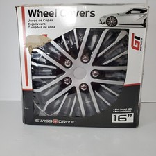 Hubcap Set 4 Pack Wheel Cover 16 Inch Rims Silver Black Swiss Drive Gt Series Hubcap Set 4 Pack Wheel Cover 16 Inch Rims Silver Black Swiss Drive Gt Series