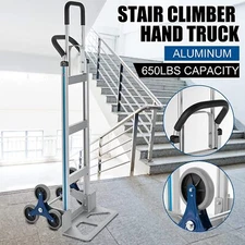 2 in 1 Aluminum Stair Climber Hand Truck Heavy Duty Climbing Cart Dolly 650 Lbs