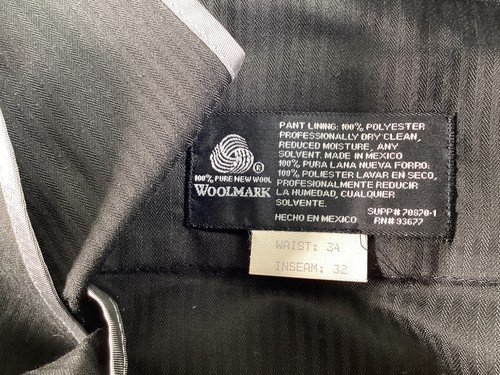 Mens J Ferrar Black Stripe Wool Suit 42R 34W EUC - Picture 7 of 8