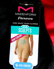 MAIDENFORM FLEXEES--HIGH WAIST THIGH SLIMMER--ULTRA FIRM--NWT--SZ. S--BLACK