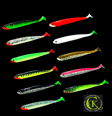 2/5/10 13cm UV Gummifisch Stint Shad Kunstköder Kauli Uklei Zander Barsch