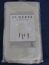 Sure Fit Short Dining Chair Slipcover Stretch Cream Plush one piece new #40913