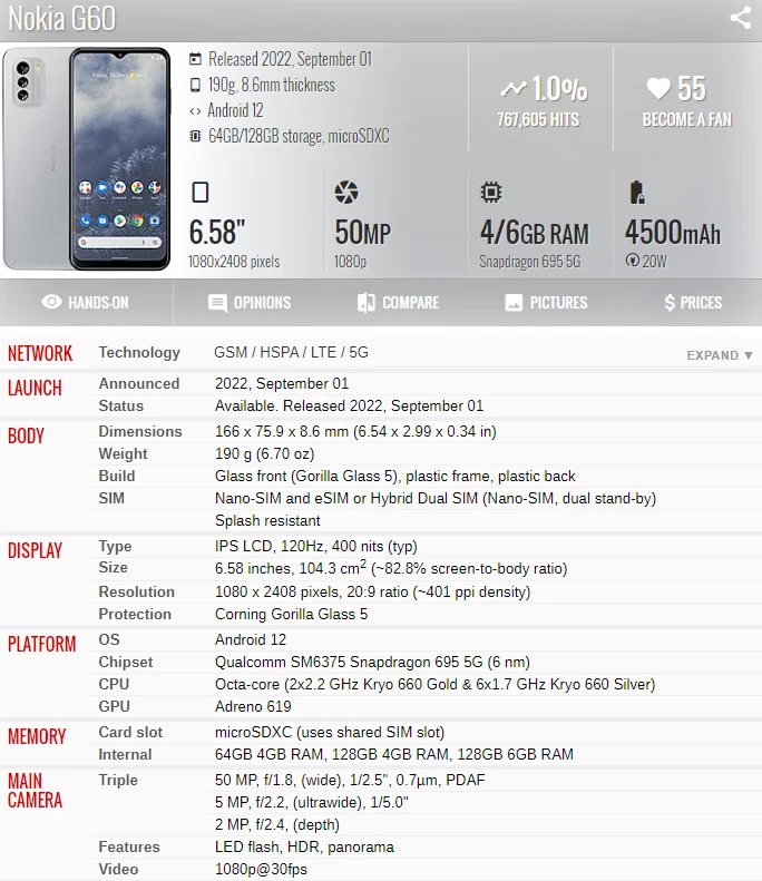 For Nokia G60 TA-1490 1481 1479 1475 Lcd Display Touch Screen Digitizer Assembly - Image 4 of 4