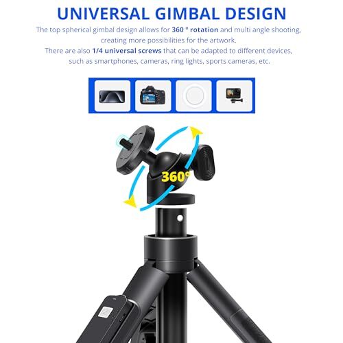 Selfie Sticklong Extendable Selfie Stick Tripodphone Tripod With Wireless Remote - Picture 4 of 6