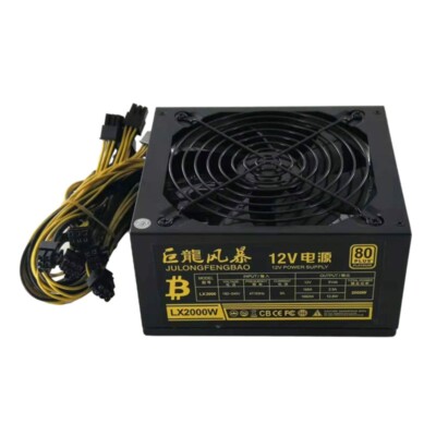 2000W Chassises Video Card Power Supply PC Power PSUs Supports 8 GPU for Miners