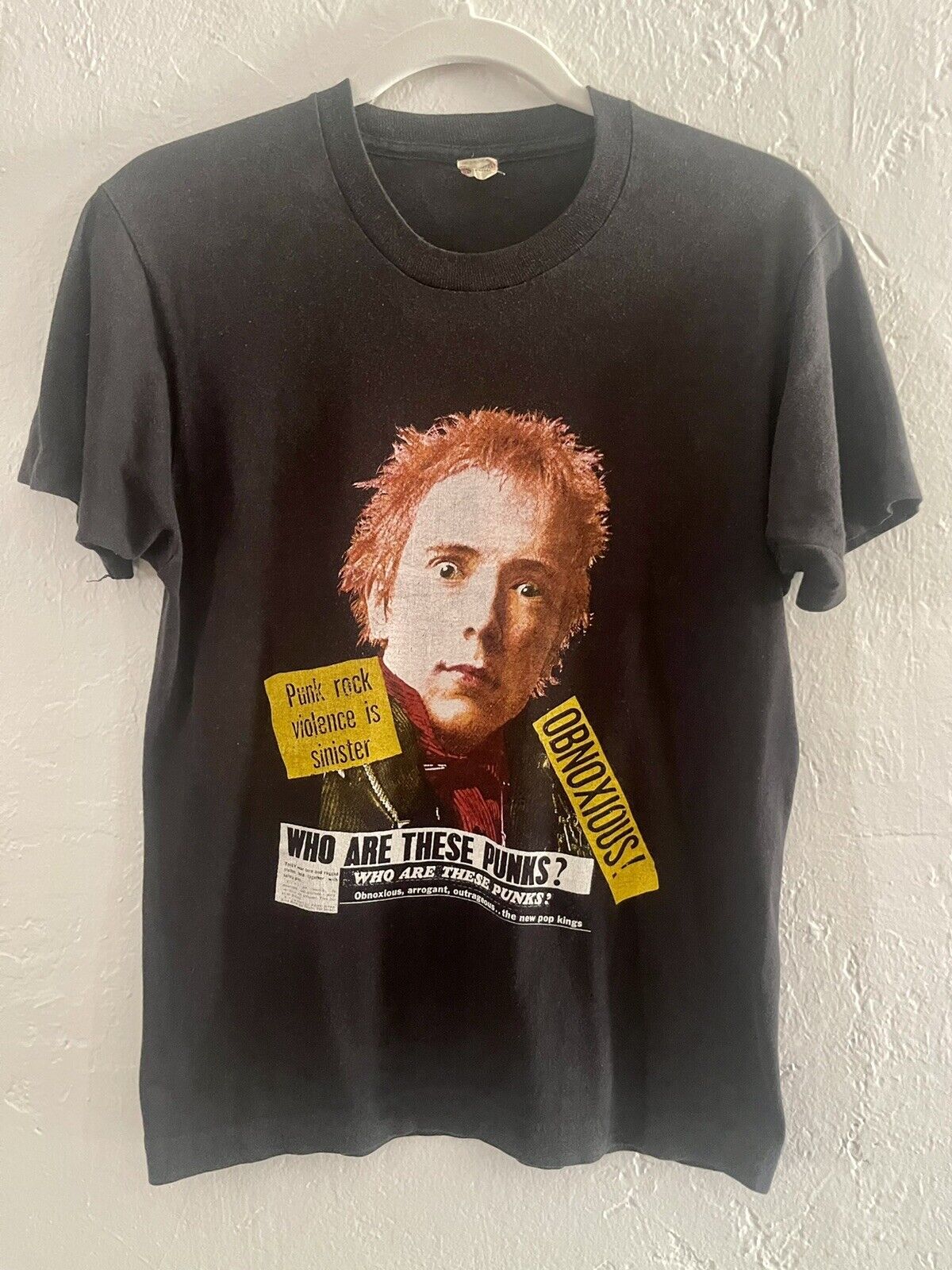 Rare Johnny Rotten Sex Pistols Vintage T Shirt 70… - image 1