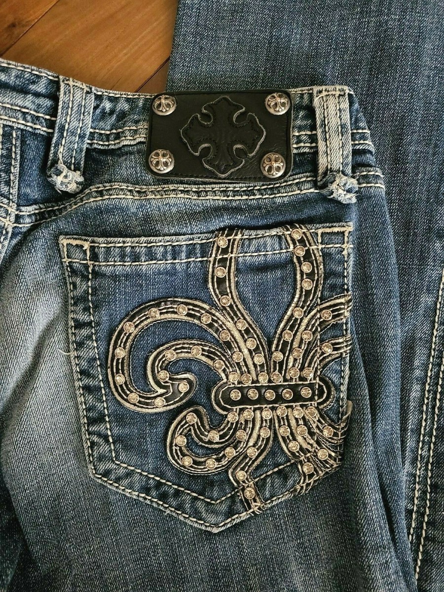 Miss Me Bootcut Jeans Size 30 Embellished Fleur de Lis Miss Me Bootcut Jeans Size 30 Embellished Fleur de Lis