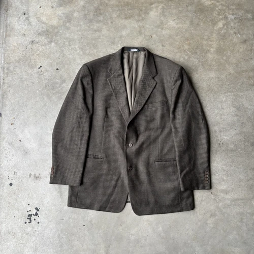 Giacca cappotto sportivo vintage Burberrys blazer uomo 44 lana tweed denti di cucciolo Italia