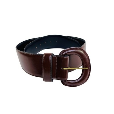 Linda Allard Ellen Tracy Burgundy Leather Belt Wide Round  display picture 1