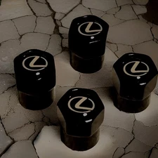 Universal Lex Style Wheel Tire Air Valve Stem Cap Covers Metal Black Sport 