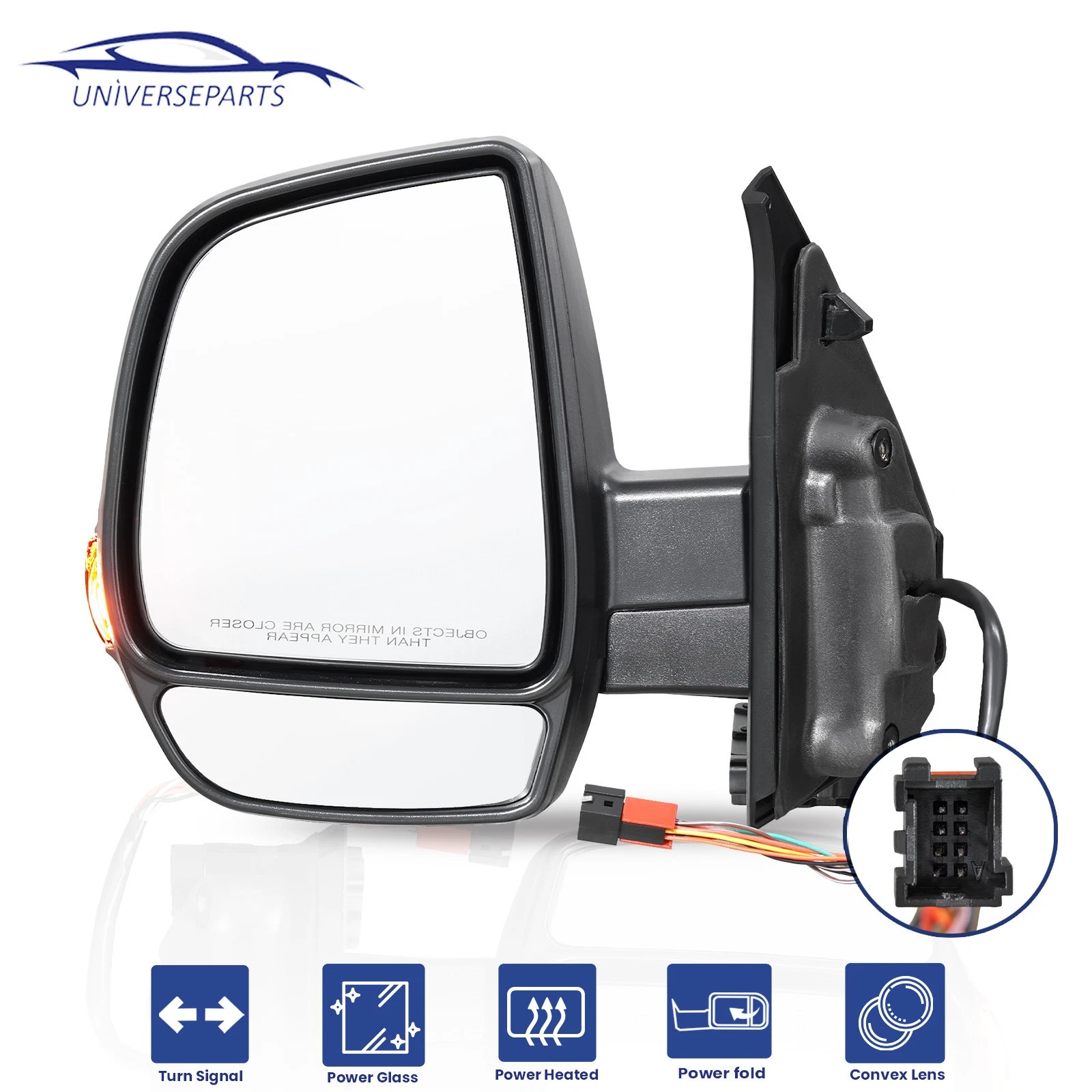 Driver Side View Tow Mirror Power Fold For 2015-2023 RAM Promaster City