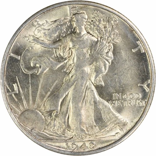 1940-S Walking Liberty Silver Half Dollar AU Slider Uncertified #1136