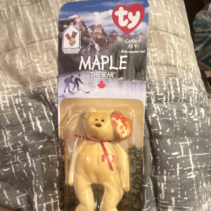 Ty Maple the Bear Beanie Babies 1999 Teenie Beanbag Plush