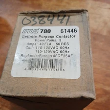 Mars 780 61446 Definite Purpose Contactor 3-pole Replaces: Furnas 42CF35AF