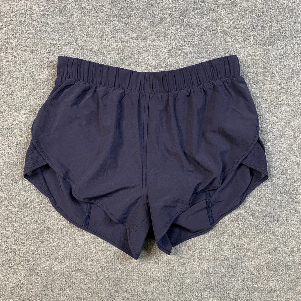Pantalones Cortos Lululemon Para Mujer 4 Azul Marino Lo último Caliente Paneles de Malla Calzoncillos Forrados Correr Pull On Foto 2 de 4