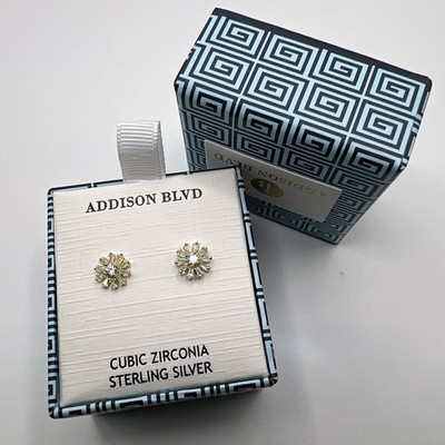 Addison Blvd Earrings Cubic Zirconia Sterling Silver 