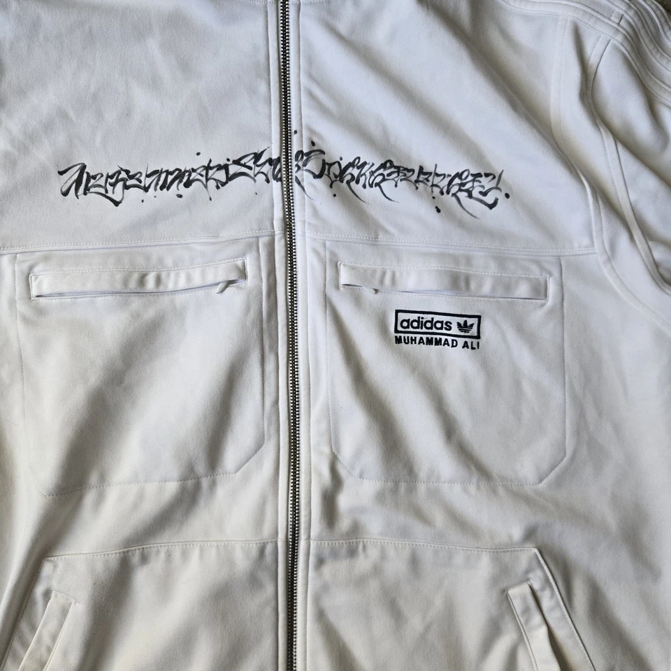 ADIDAS MUHAMMAD ALI TRACK TOP JACKET DEDICATION TT Sz L Streetwear Blokecore HTF - Image 2 of 4