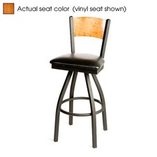 Oak Street Mfg HCH Plain Cherry Wood Back & Seat Swivel Barstool