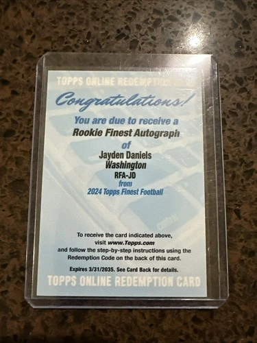 2024 Topps Finest - Rookie Finest Autographs Jayden Daniels #RFA-JD (AU, RC)