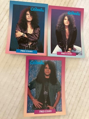 3 Fred Coury born Johnson city NY Cinderella heavy metal trading cards see scan