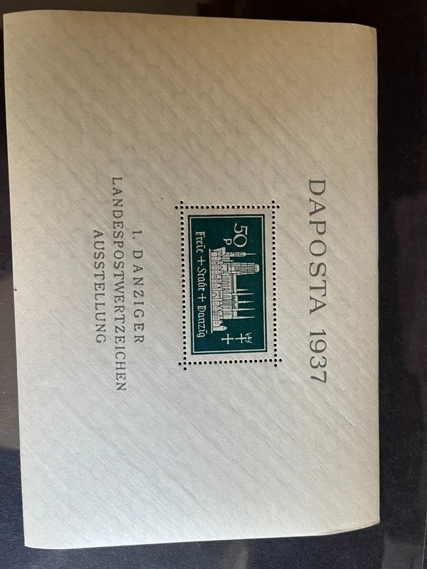 Danzig 1937 DAPOSTA Souvenir Sheet SC#221 Michel Block 1 MNH