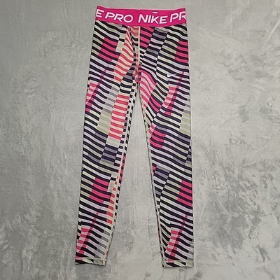 Nike Pro FD2867-615 Leggings Women XL Multicolor Geometric Abstract Yoga Gym