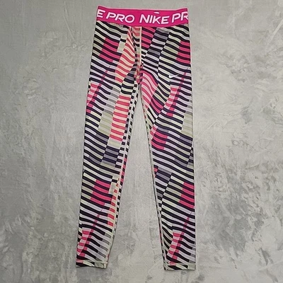 Nike Pro FD2867-615 Leggings Women XL Multicolor Geometric Abstract Yoga Gym - Image 1 of 4