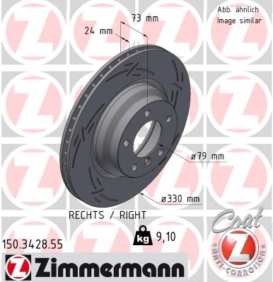 2x BRAKE DISC 150.3428.55 FOR BMW X1/E84 N53B30A N52B30BF/A/B/AF N57D30A 3.0L - Picture 2 of 6