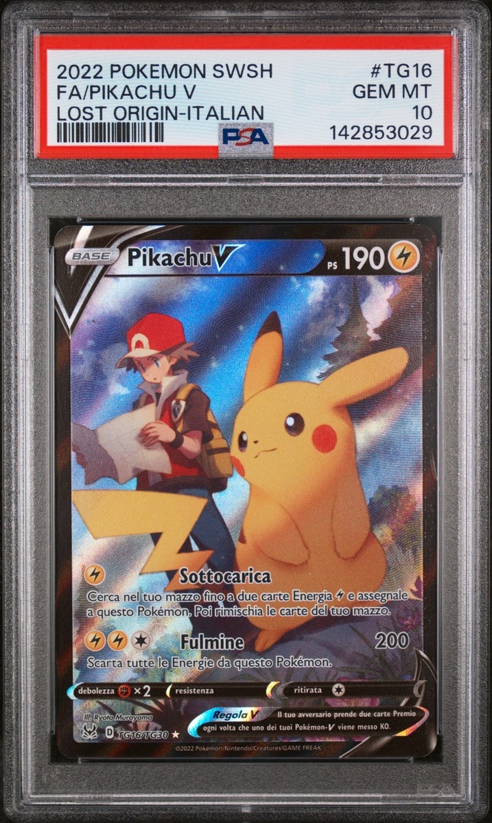 Pokemon Card Italian - Pikachu V #TG16 - Lost Origin - PSA 10 GEM