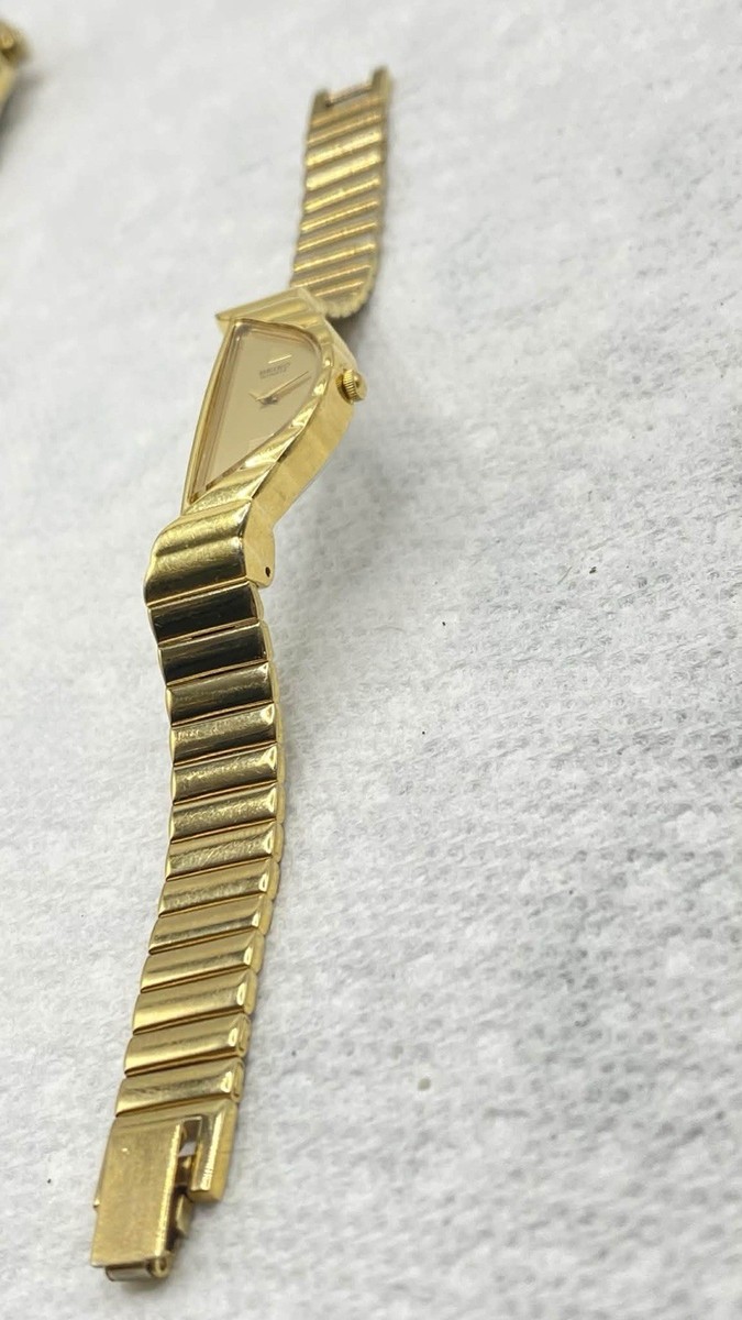 Vintage Seiko Rivoli Gold Tone Half Moon 1F20 - 5D59 Asymmetric
