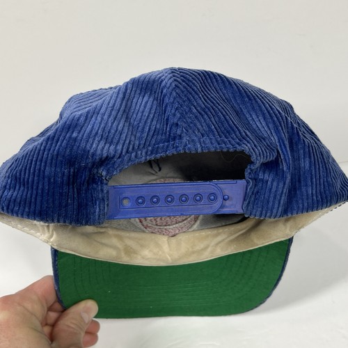 VTG Detroit Pistons Hat Mens Blue 80s Corduroy Snapback Embroidered Logo NBA Cap - Picture 2 of 6