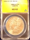 1884-O/O    MORGAN DOLLAR   *BRIGHT WHITE*   MS-63  VAM-7A   *O/O  VARIETY*