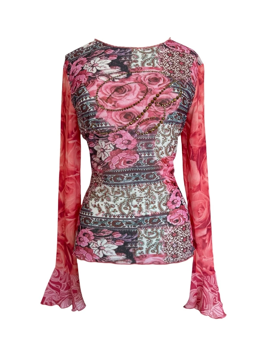 Bluemarine italy ブルマリンカットソー 薔薇柄 アンサンブル Blumarine Floral Tops for Women for sale | eBay