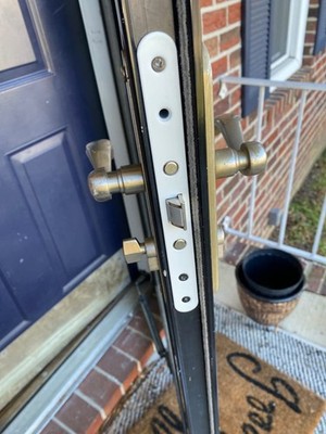 Pella 2-Point Bolt Mortise Lock Body for Storm Doors, White Hardware Part