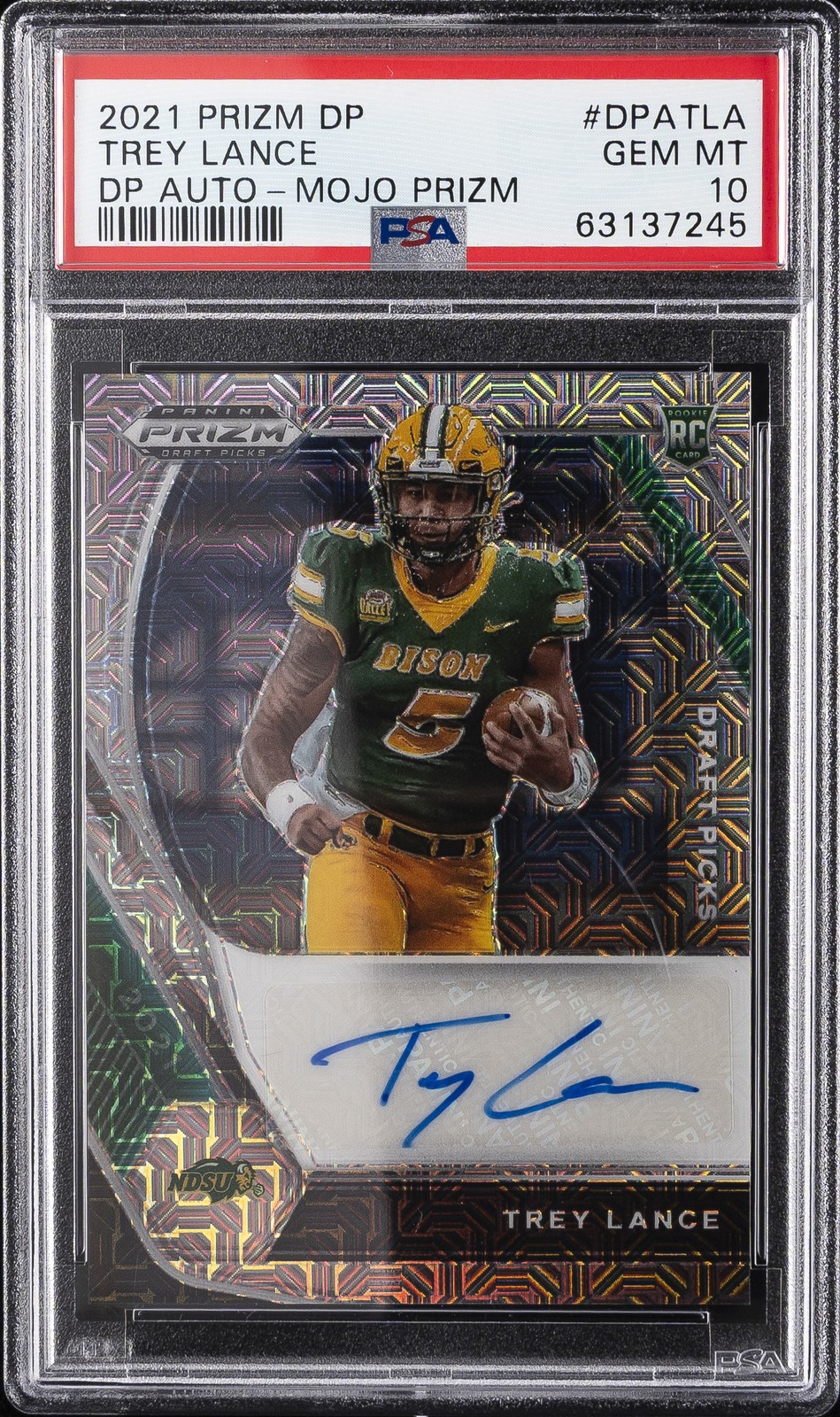 Trey Lance Panini Prizm Draft Picks Draft Picks Autographs #TLA Mojo Prizm