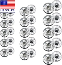 120 Sets 3 Sizes Sew on Snap Buttons Metal Fastener Press for Sewing Clothing Si